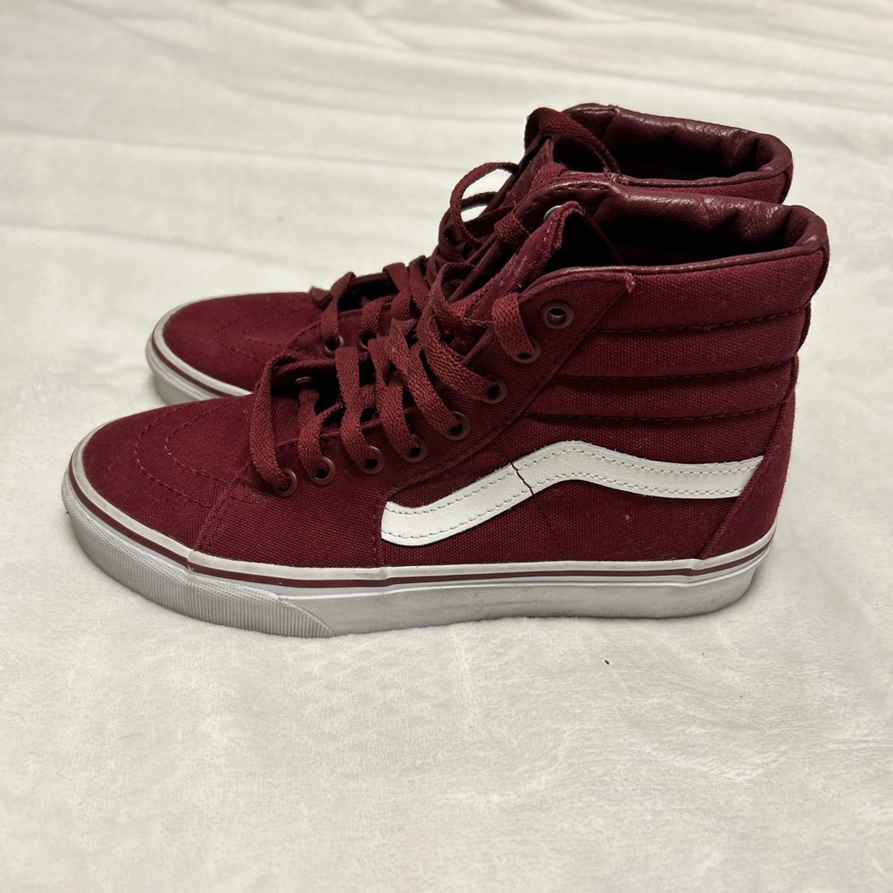 Burgundy high top vans